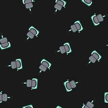 Seamless pattern ember toiletry bag cartoon vector Stock Illustration
