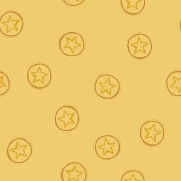 Seamless pattern emblem sheriff badge cartoon vector Stock Illustration