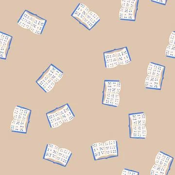Seamless pattern embossing braille textbook cartoon vector Stock Illustration