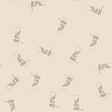 Seamless pattern embroidery thread spool cartoon vector Stock Illustration