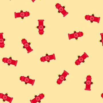 Seamless pattern emergency fire hydrant cartoon vector 스톡 일러스트