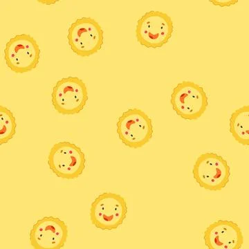 Seamless pattern emoji sun character cartoon vector 库存插图
