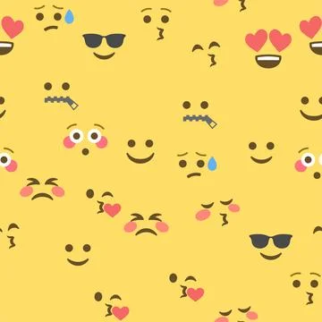 Seamless pattern of emoticons and emoji, emoji vector illustration, emoji b.. 스톡 일러스트