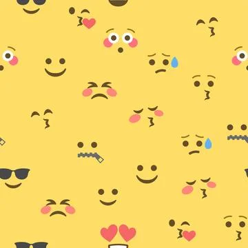 Seamless pattern of emoticons and emoji, emoji vector illustration, emoji b.. Stock Illustration