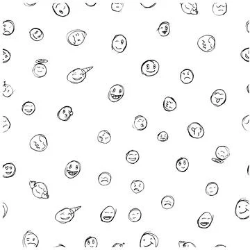 Seamless Pattern emotion symbol face for Background, Paper Wrap, Banner, cu.. 스톡 일러스트