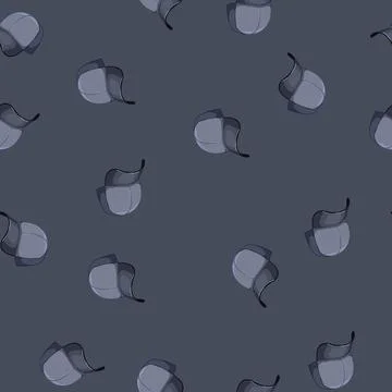 Seamless pattern empty baseball cap cartoon vector Illustrazione stock