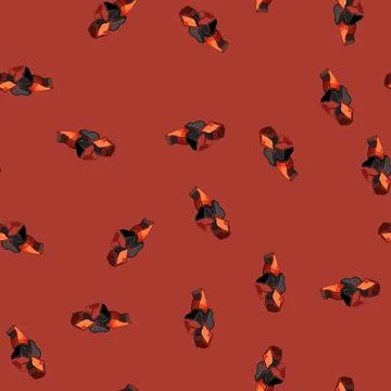 Seamless pattern empty fire charcoal cartoon vector 스톡 일러스트