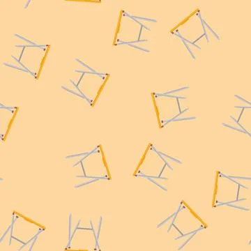 Seamless pattern empty folding table cartoon vector Illustrazione stock