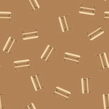 Seamless pattern empty garden outdoor table cartoon vector Stockillustratie