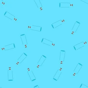 Seamless pattern empty glass bottle cartoon vector Stock Illustration