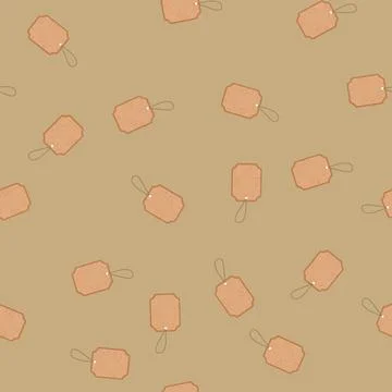Seamless pattern empty paper tag cartoon vector sign color Stock Illustration