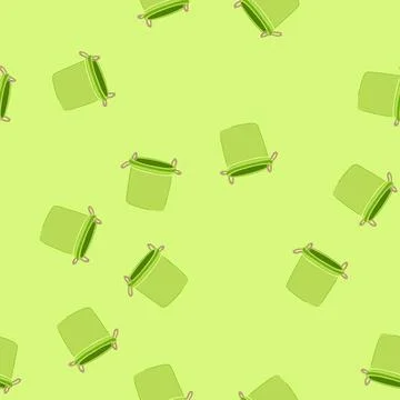 Seamless pattern empty plastic bucket cartoon vector Stock Illustration