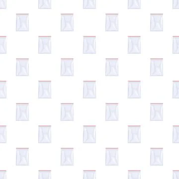 Seamless pattern of empty transparent plastic zipper bags 스톡 일러스트