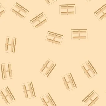 Seamless pattern empty wooden crate cartoon vector Illustrazione stock