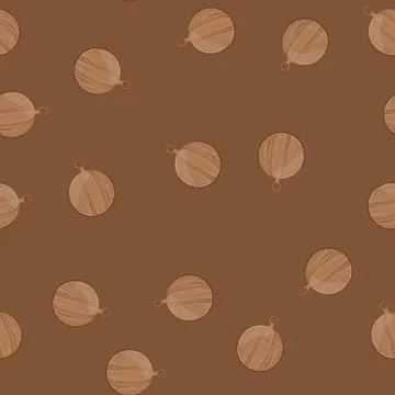 Seamless pattern empty wooden pizza board cartoon vector Stock Illustration