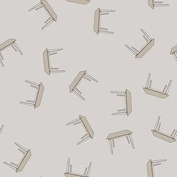 Seamless pattern empty wooden table cartoon vector Stockillustratie