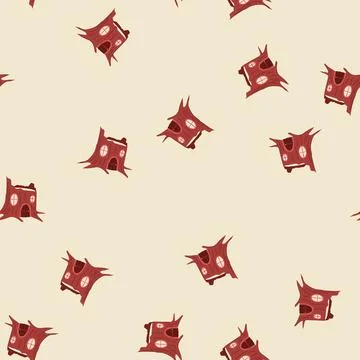 Seamless pattern enchanted gnome house cartoon vector Stock Illustration