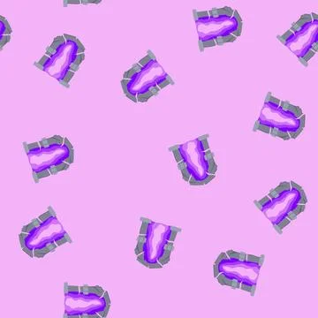 Seamless pattern enchantment magic door portal cartoon vector Stock Illustration