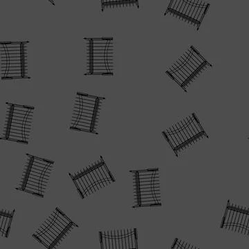 Seamless pattern enclosure park fence cartoon vector Stock Illustration
