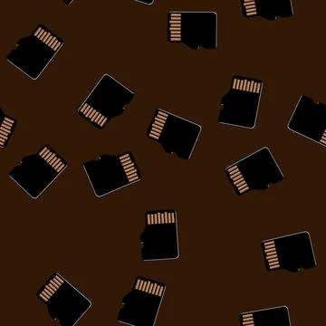 Seamless pattern encryption microsd card cartoon vector Stock Illustration