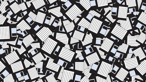 Seamless pattern endless computer with old retro vintage white hipster flop.. Stock Illustration