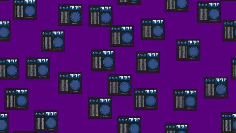 Seamless pattern endless with music audio dj consoles with vinyl old retro .. Stock Illustration