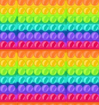 Seamless pattern, endless popit . The colors of the rainbow. Stock Illustration