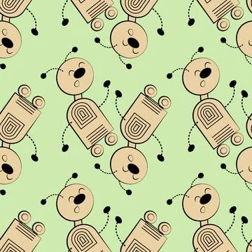 Seamless pattern, endless texture - Illustration on a square background - sty Stock Illustration