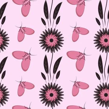 Seamless pattern, endless texture - Illustration on a square background - sty Stock Illustration