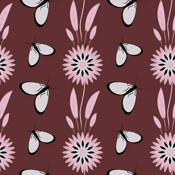 Seamless pattern, endless texture - Illustration on a square background - sty Stock Illustration