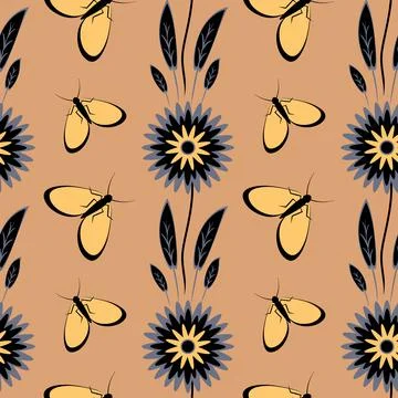Seamless pattern, endless texture - Illustration on a square background - sty 스톡 일러스트