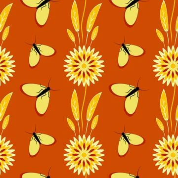 Seamless pattern, endless texture - Illustration on a square background - sty Stock Illustration