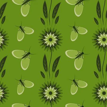 Seamless pattern, endless texture - Illustration on a square background - sty Stock Illustration