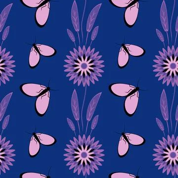 Seamless pattern, endless texture - Illustration on a square background - sty Stock Illustration