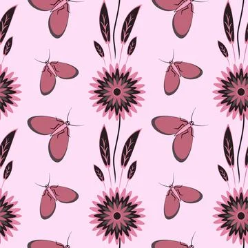 Seamless pattern, endless texture - Illustration on a square background - sty Stock Illustration