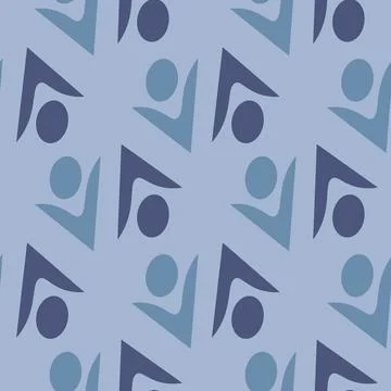 Seamless pattern, endless texture on a square background - stylized men, abst Stock Illustration