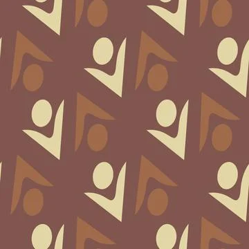 Seamless pattern, endless texture on a square background - stylized men, abst Stock Illustration