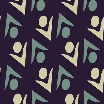 Seamless pattern, endless texture on a square background - stylized men, abst Stock Illustration