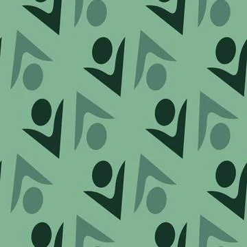 Seamless pattern, endless texture on a square background - stylized men, abst Stock Illustration