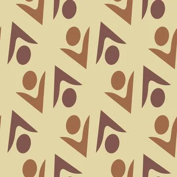 Seamless pattern, endless texture on a square background - stylized men, abst Stock Illustration