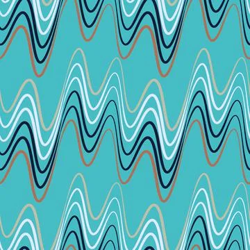 A seamless pattern, endless texture on a square background - waves of electri Stockillustratie