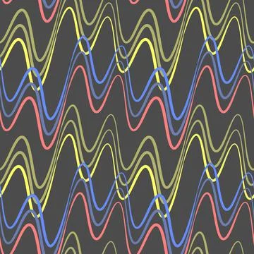 A seamless pattern, endless texture on a square background - waves of electri Illustrazione stock