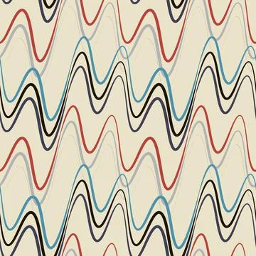 A seamless pattern, endless texture on a square background - waves of electri Stock Illustration