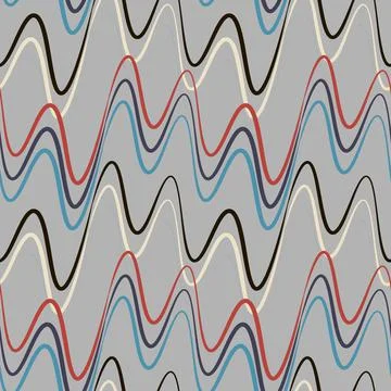 A seamless pattern, endless texture on a square background - waves of electri Illustrazione stock