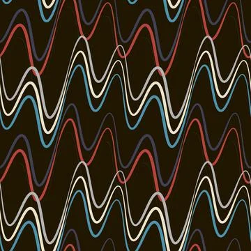 A seamless pattern, endless texture on a square background - waves of electri Stockillustratie