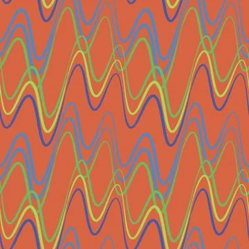 A seamless pattern, endless texture on a square background - waves of electri Illustrazione stock