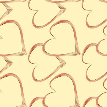Seamless pattern, endless texture on a square background - stylized hearts in イラスト素材
