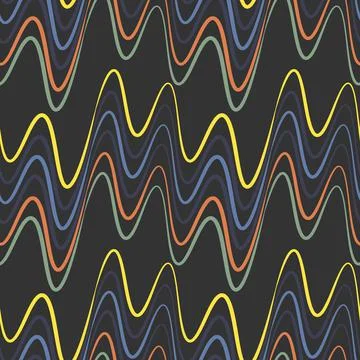 A seamless pattern, endless texture on a square background - waves of electri 스톡 일러스트