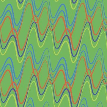 A seamless pattern, endless texture on a square background - waves of electri Stock Illustration