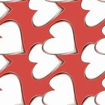 Seamless pattern, endless texture on a square background - stylized hearts in Stock Illustration